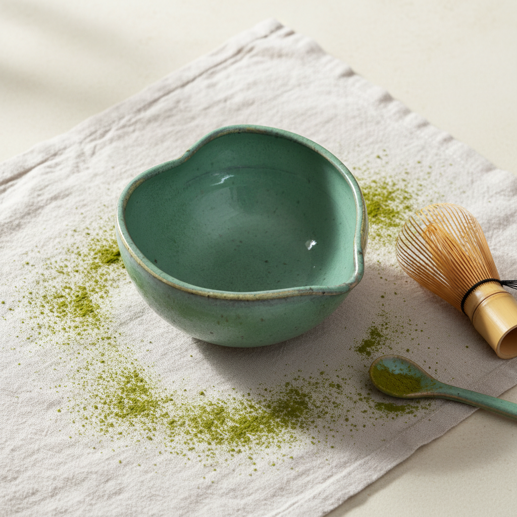 Isshiki Handcrafted Heart-Shaped Matcha Bowl (chawan)