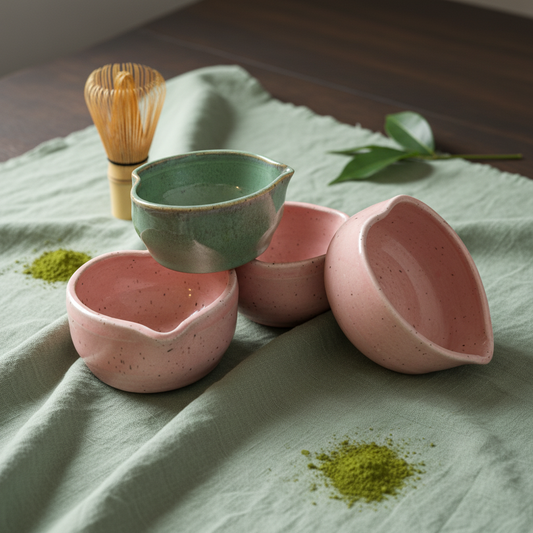 Isshiki Handcrafted Heart-Shaped Matcha Bowl (chawan)