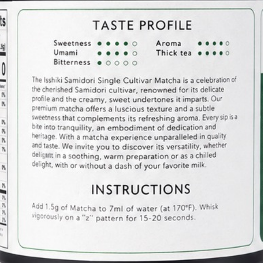 Isshiki Samidori Single Cultivar Matcha Powder